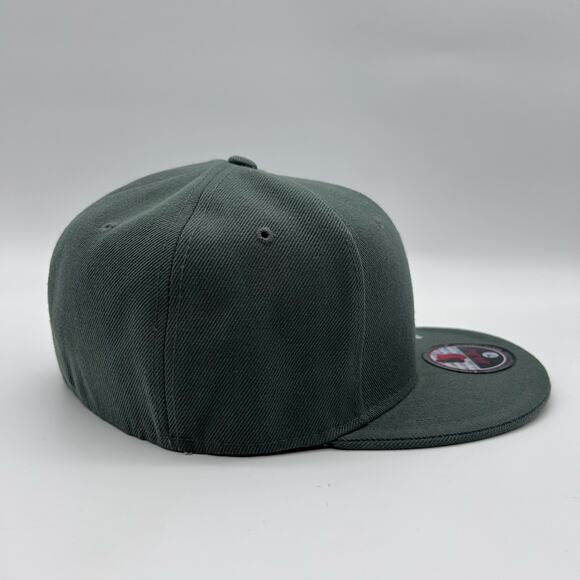 Pit Bull Flat Fitted Baseball Hat 7.5 Solid Teal Vintage Cap New with Stickers - Picture 4 of 9